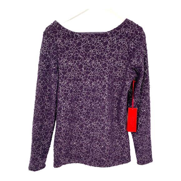 Jennifer Lopez Women Plum Long Sleeve Blouse‎ M - Picture 1 of 7